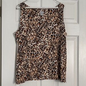 CHICO’s- Cheetah Print Sleeveless Top Size 3